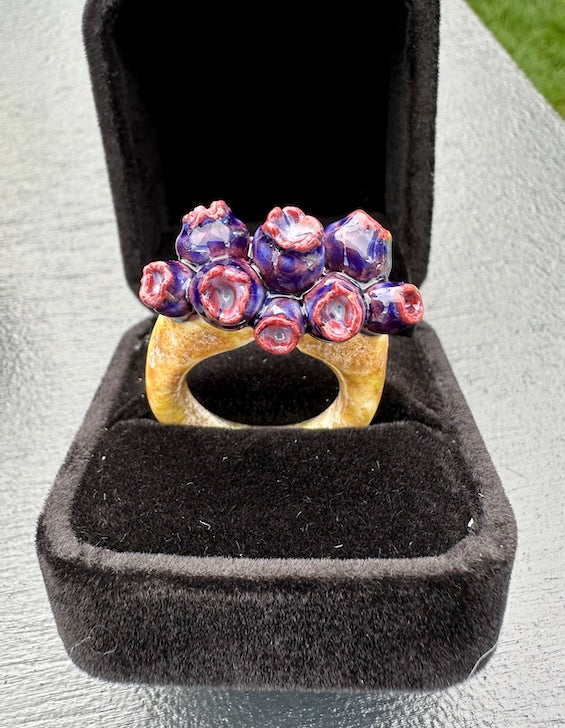 Blueberry Cluster Porcelain Ring
