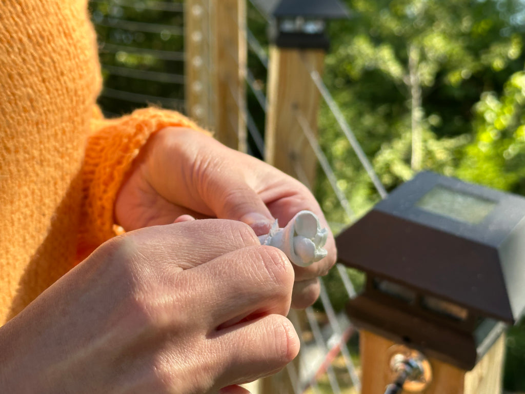 Porcelain ring with mushroom cluster